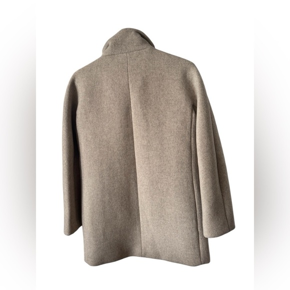 J. Crew Tan Beige Wool Blend City Coat Mid length Womens Sz 0P - Picture 2 of 11